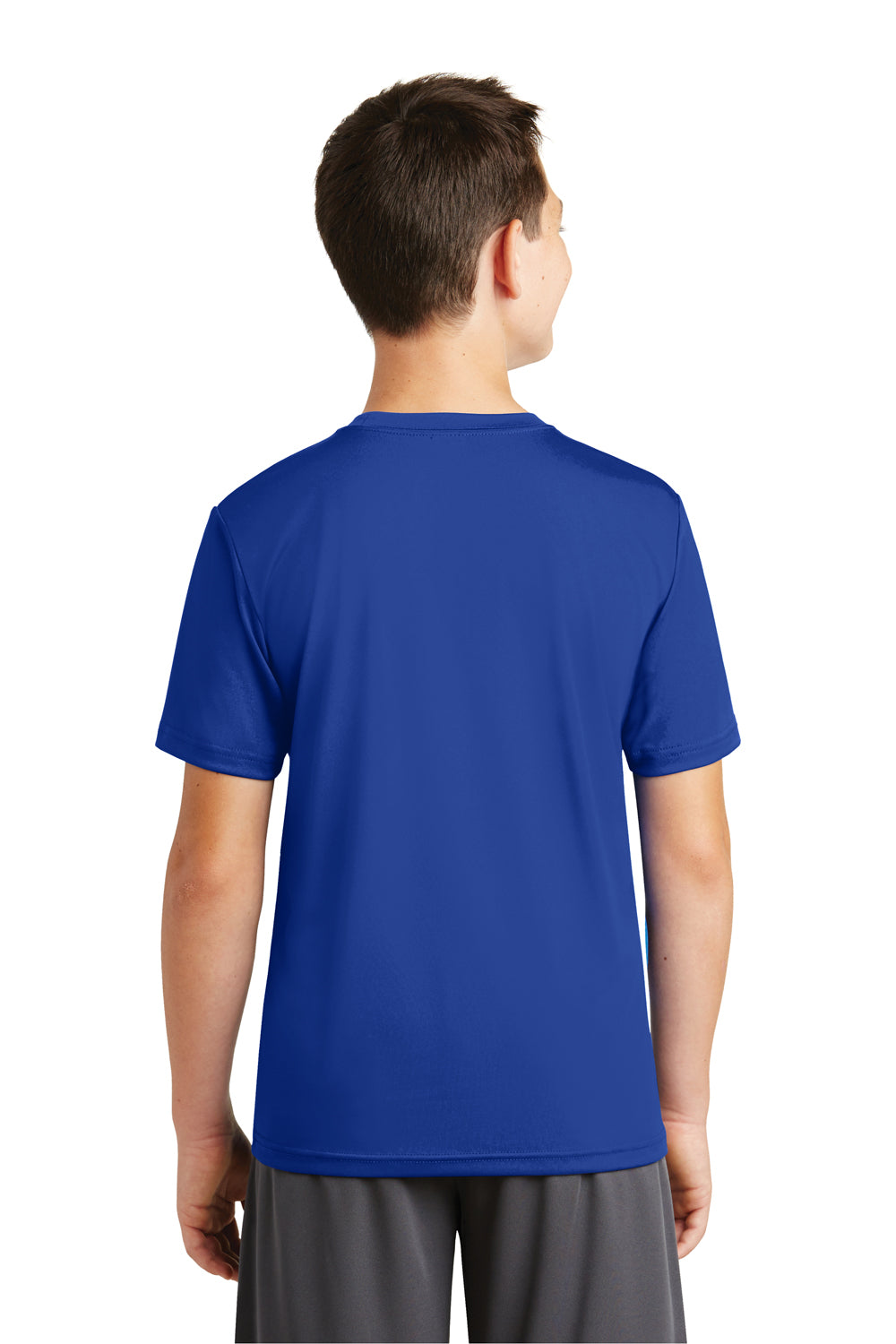 Sport-Tek YST320 Youth Tough Moisture Wicking Short Sleeve Crewneck T-Shirt Royal Blue Back