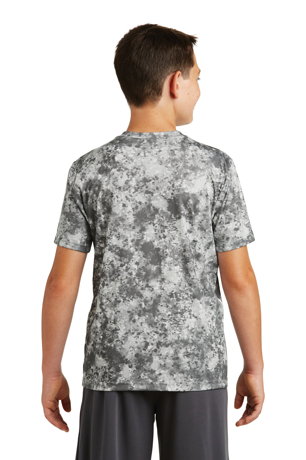 Sport-Tek YST330 Youth Mineral Freeze Moisture Wicking Short Sleeve Crewneck T-Shirt Grey Back