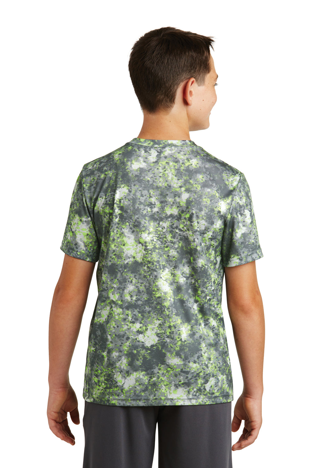 Sport-Tek YST330 Youth Mineral Freeze Moisture Wicking Short Sleeve Crewneck T-Shirt Lime Green Back