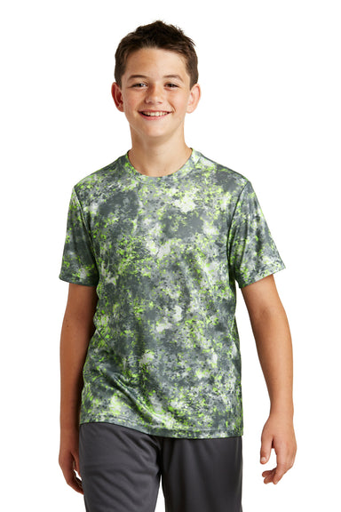 Sport-Tek YST330 Youth Mineral Freeze Moisture Wicking Short Sleeve Crewneck T-Shirt Lime Green Front