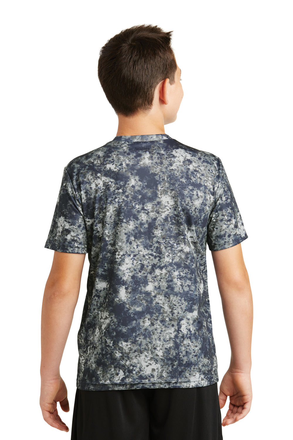 Sport-Tek YST330 Youth Mineral Freeze Moisture Wicking Short Sleeve Crewneck T-Shirt Navy Blue Back