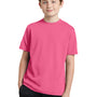 Sport-Tek Youth RacerMesh Moisture Wicking Short Sleeve Crewneck T-Shirt - Bright Pink