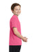 Sport-Tek YST340 Youth RacerMesh Moisture Wicking Short Sleeve Crewneck T-Shirt Pink Side