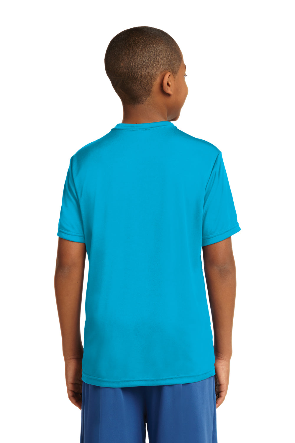 Sport-Tek YST350 Youth Competitor Moisture Wicking Short Sleeve Crewneck T-Shirt Atomic Blue Back