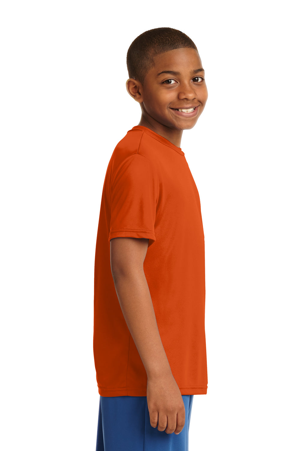 Sport-Tek YST350 Youth Competitor Moisture Wicking Short Sleeve Crewneck T-Shirt Orange Side