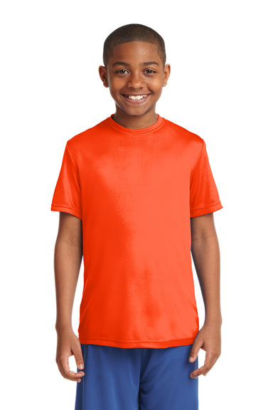 Sport-Tek YST350 Youth Competitor Moisture Wicking Short Sleeve Crewneck T-Shirt Neon Orange Front