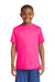 Sport-Tek YST350 Youth Competitor Moisture Wicking Short Sleeve Crewneck T-Shirt Neon Pink Front