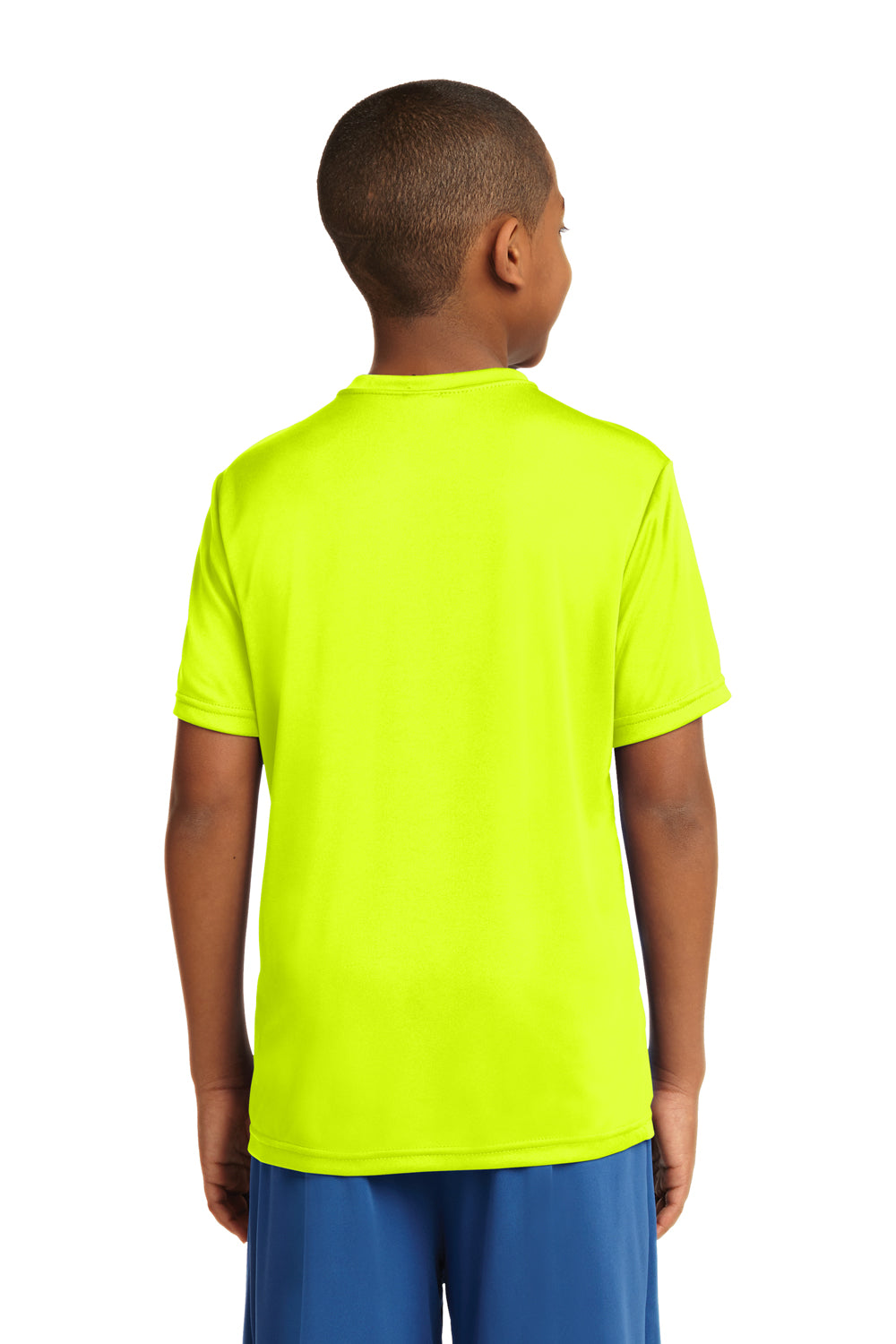 Sport-Tek YST350 Youth Competitor Moisture Wicking Short Sleeve Crewneck T-Shirt Neon Yellow Back