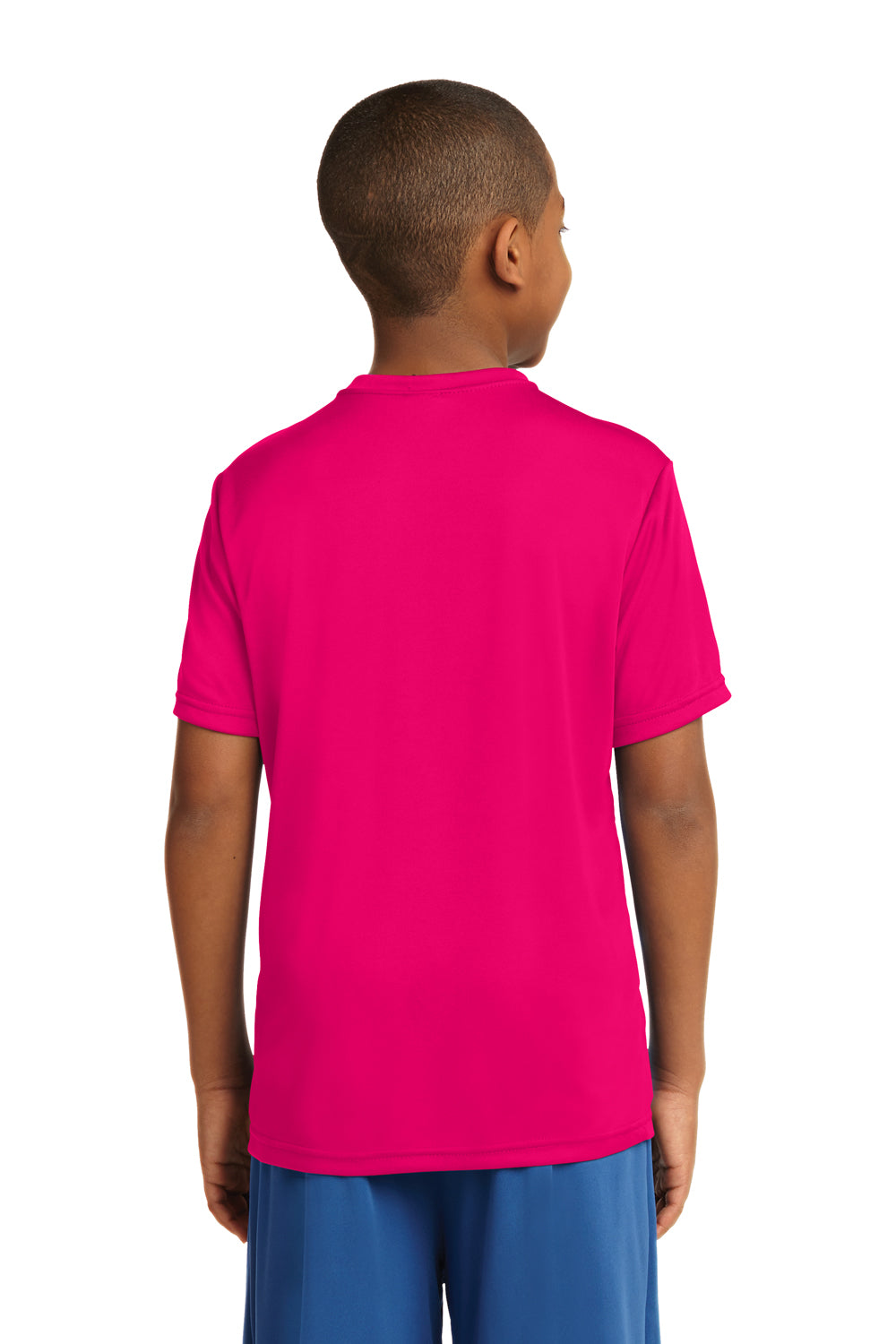 Sport-Tek YST350 Youth Competitor Moisture Wicking Short Sleeve Crewneck T-Shirt Fuchsia Pink Back