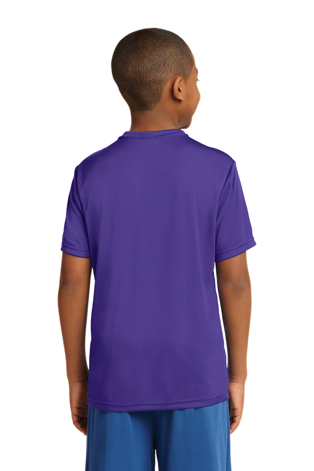 Sport-Tek YST350 Youth Competitor Moisture Wicking Short Sleeve Crewneck T-Shirt Purple Back