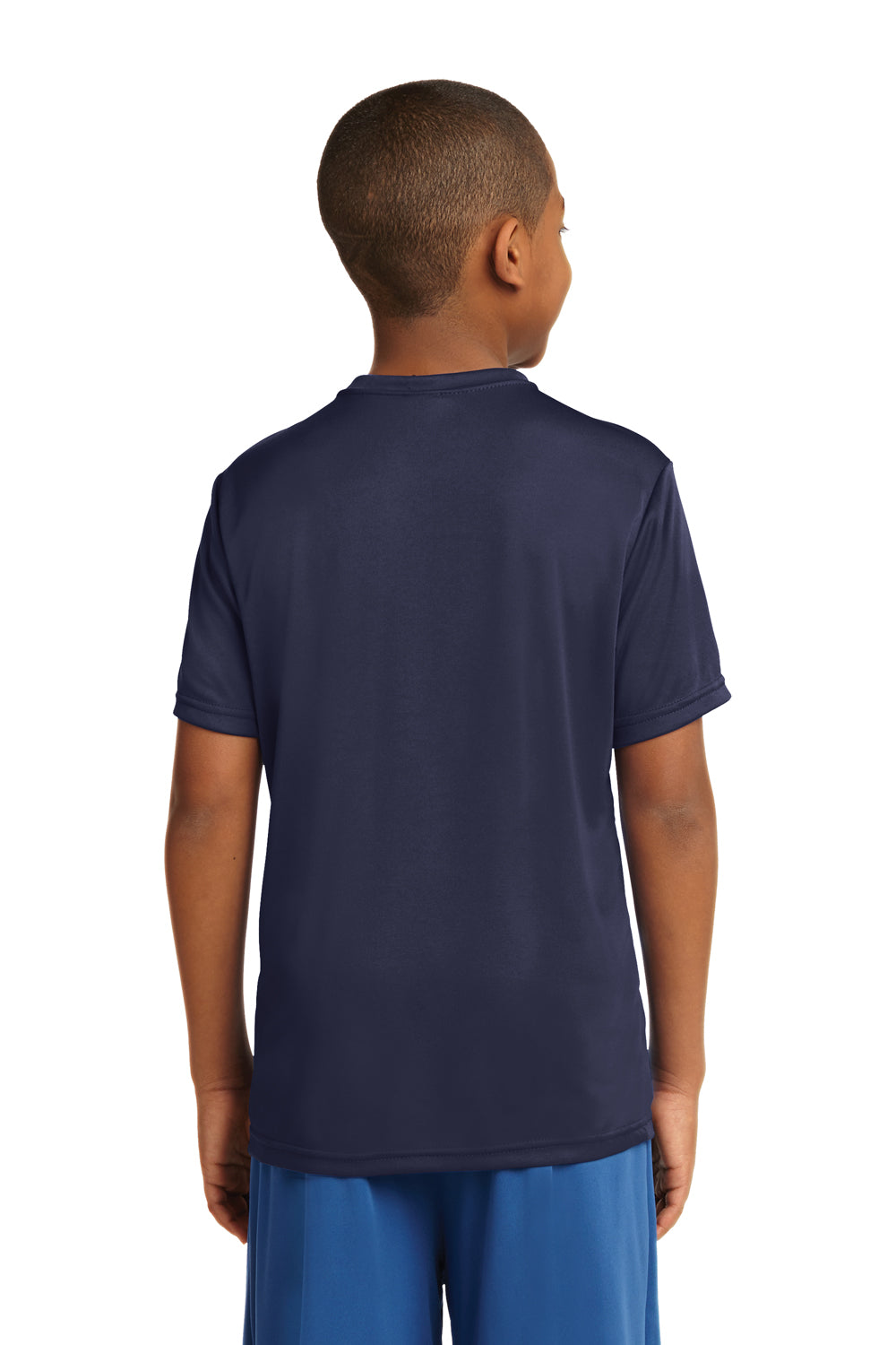 Sport-Tek YST350 Youth Competitor Moisture Wicking Short Sleeve Crewneck T-Shirt Navy Blue Back