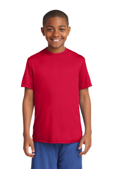 Sport-Tek YST350 Youth Competitor Moisture Wicking Short Sleeve Crewneck T-Shirt Red Front