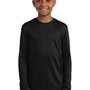 Sport-Tek Youth Competitor Moisture Wicking Long Sleeve Crewneck T-Shirt - Black