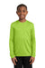 Sport-Tek YST350LS Youth Competitor Moisture Wicking Long Sleeve Crewneck T-Shirt Lime Green Front