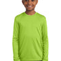 Sport-Tek Youth Competitor Moisture Wicking Long Sleeve Crewneck T-Shirt - Lime Shock Green