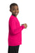 Sport-Tek YST350LS Youth Competitor Moisture Wicking Long Sleeve Crewneck T-Shirt Fuchsia Pink Side