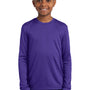 Sport-Tek Youth Competitor Moisture Wicking Long Sleeve Crewneck T-Shirt - Purple