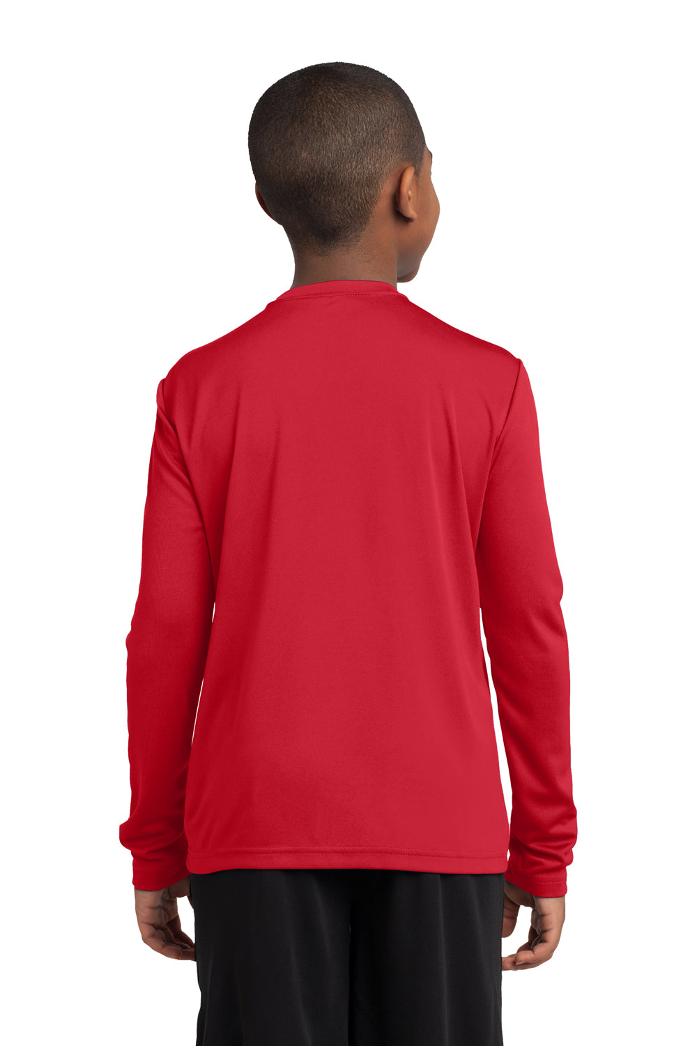 Sport-Tek YST350LS Youth Competitor Moisture Wicking Long Sleeve Crewneck T-Shirt Red Back