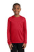 Sport-Tek YST350LS Youth Competitor Moisture Wicking Long Sleeve Crewneck T-Shirt Red Front