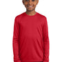 Sport-Tek Youth Competitor Moisture Wicking Long Sleeve Crewneck T-Shirt - True Red