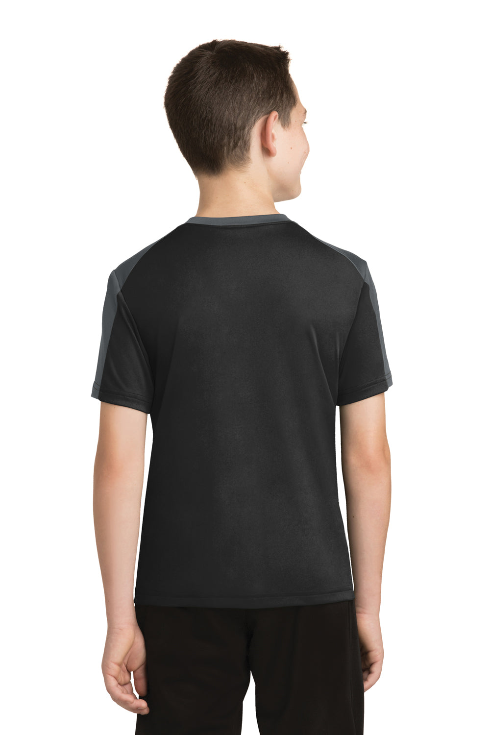 Sport-Tek YST354 Youth Competitor Moisture Wicking Short Sleeve Crewneck T-Shirt Black/Grey Back