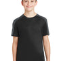 Sport-Tek Youth Competitor Moisture Wicking Short Sleeve Crewneck T-Shirt - Black/Iron Grey - Closeout