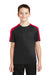 Sport-Tek YST354 Youth Competitor Moisture Wicking Short Sleeve Crewneck T-Shirt Black/Red Front