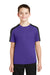 Sport-Tek YST354 Youth Competitor Moisture Wicking Short Sleeve Crewneck T-Shirt Purple/Black Front