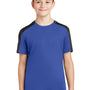 Sport-Tek Youth Competitor Moisture Wicking Short Sleeve Crewneck T-Shirt - True Royal Blue/Black - Closeout