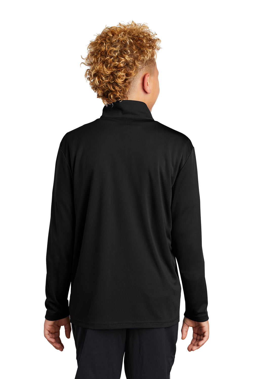 Sport-Tek YST357 Youth Competitor Moisture Wicking 1/4 Zip Sweatshirt Black Back
