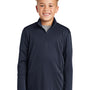 Sport-Tek Youth Competitor Moisture Wicking 1/4 Zip Sweatshirt - True Navy Blue