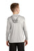 Sport-Tek YST358 Youth Competitor Moisture Wicking Long Sleeve Hooded T-Shirt Hoodie Silver Grey Back
