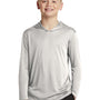 Sport-Tek Youth Competitor Moisture Wicking Long Sleeve Hooded T-Shirt Hoodie - Silver Grey