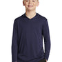 Sport-Tek Youth Competitor Moisture Wicking Long Sleeve Hooded T-Shirt Hoodie - True Navy Blue