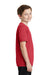 Sport-Tek YST360 Youth Contender Heather Moisture Wicking Short Sleeve Crewneck T-Shirt Red Side