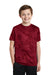 Sport-Tek YST370 Youth CamoHex Moisture Wicking Short Sleeve Crewneck T-Shirt Red Front