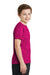 Sport-Tek YST370 Youth CamoHex Moisture Wicking Short Sleeve Crewneck T-Shirt Fuchsia Pink Side