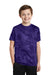 Sport-Tek YST370 Youth CamoHex Moisture Wicking Short Sleeve Crewneck T-Shirt Purple Front