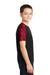 Sport-Tek YST371 Youth CamoHex Moisture Wicking Short Sleeve Crewneck T-Shirt Black/Red Side