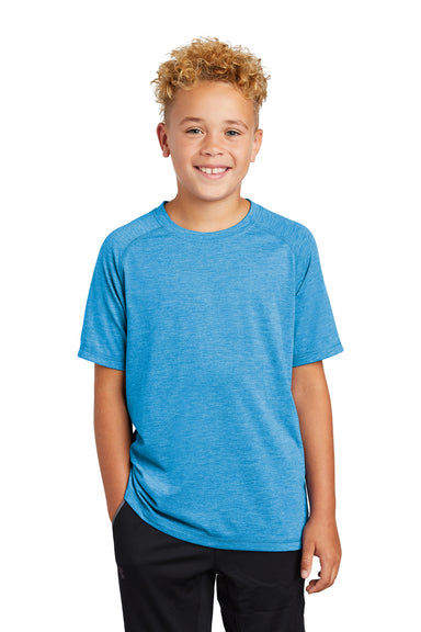 Sport-Tek YST400 Youth Moisture Wicking Short Sleeve Crewneck T-Shirt Pond Blue Front