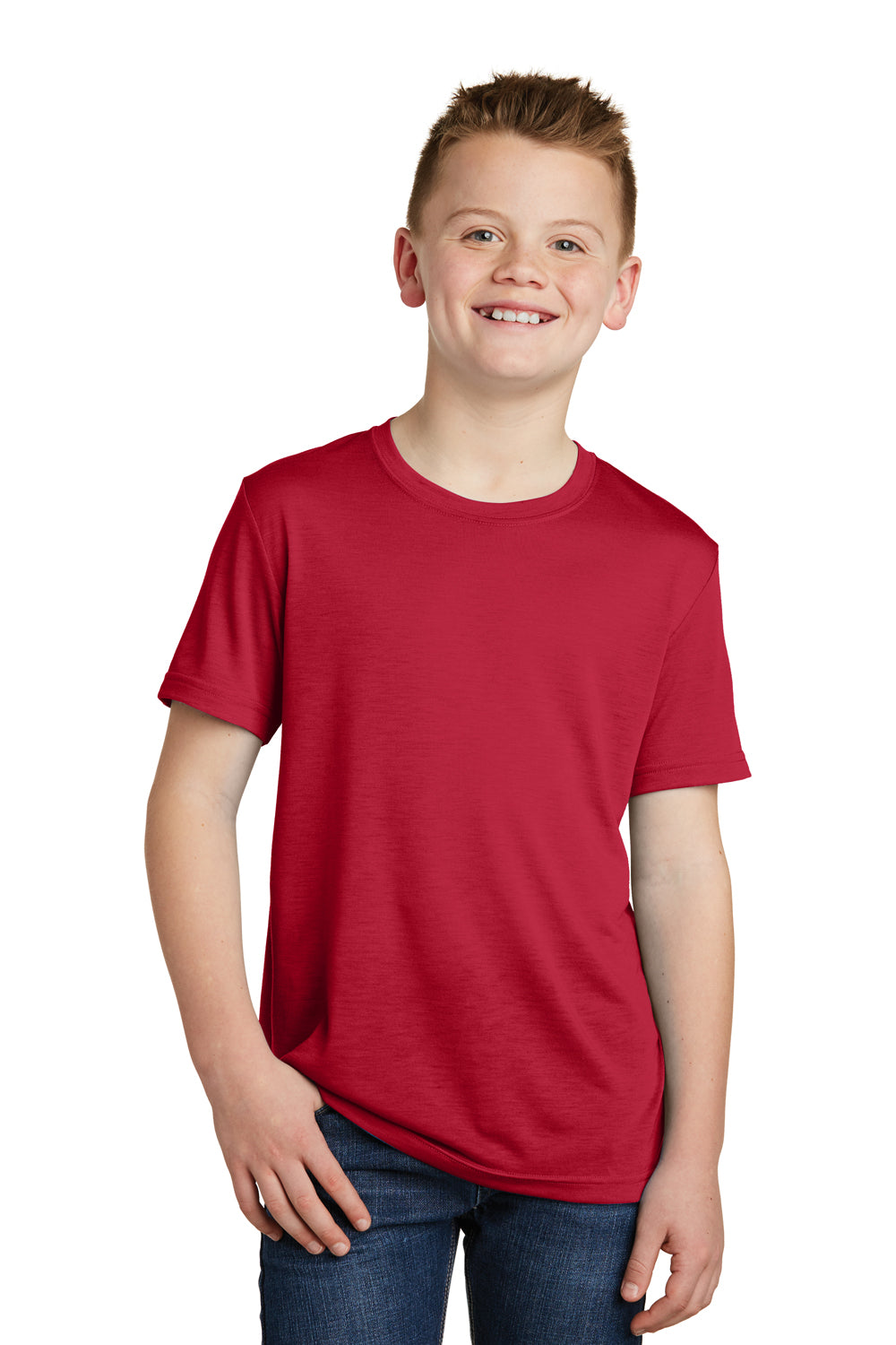 Sport-Tek YST450 Youth Competitor Moisture Wicking Short Sleeve Crewneck T-Shirt Red Front