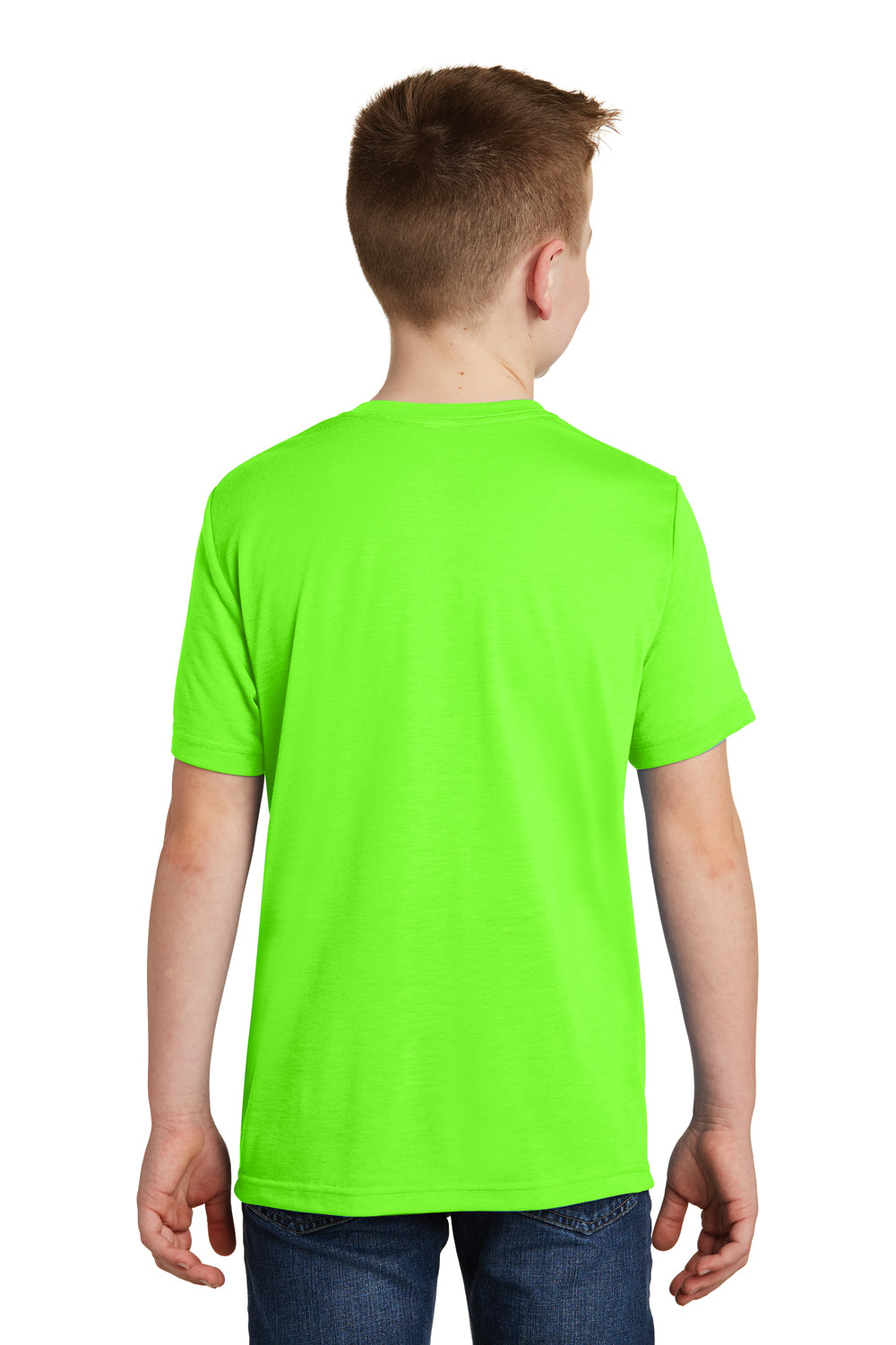 Sport-Tek YST450 Youth Competitor Moisture Wicking Short Sleeve Crewneck T-Shirt Neon Green Back