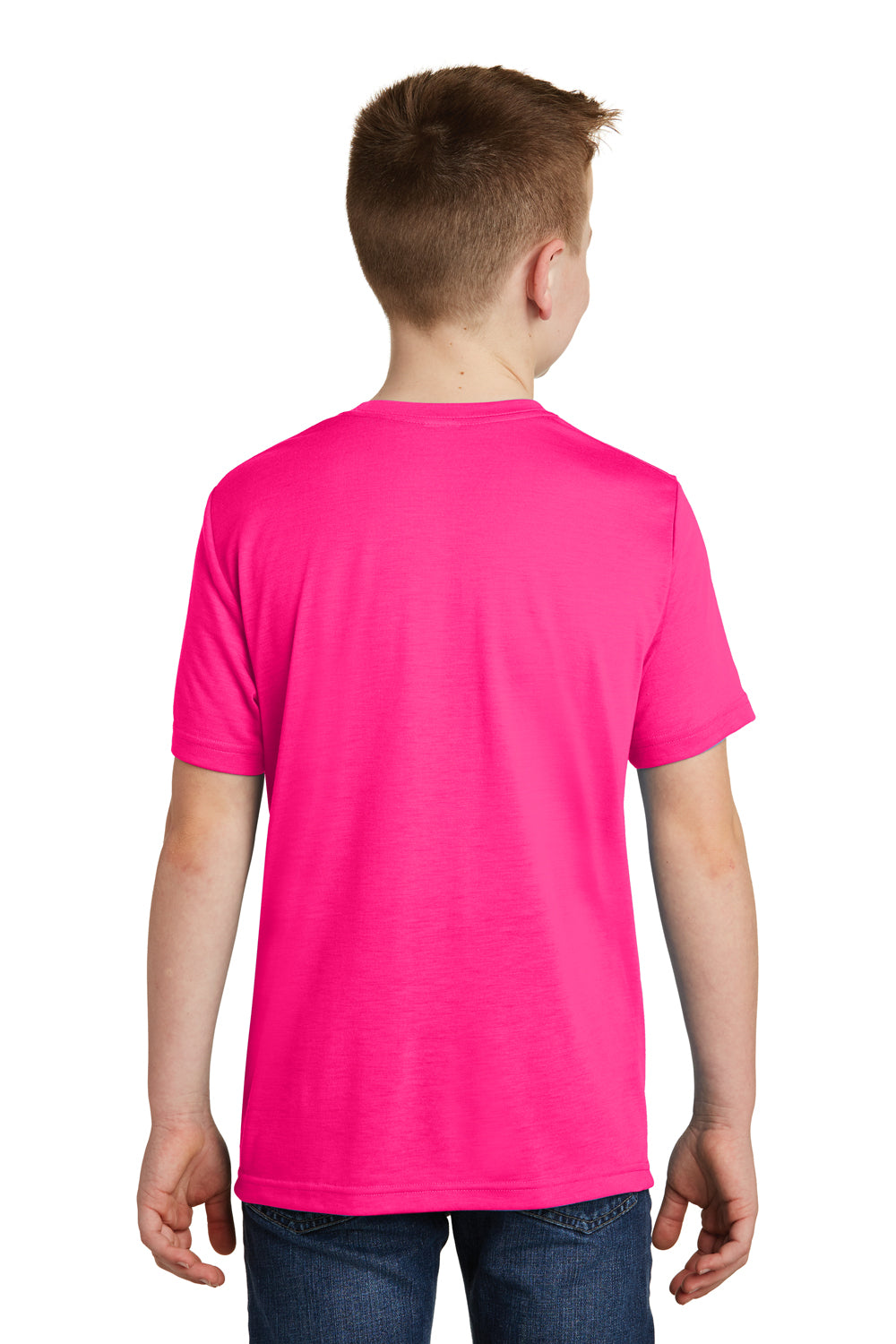Sport-Tek YST450 Youth Competitor Moisture Wicking Short Sleeve Crewneck T-Shirt Neon Pink Back