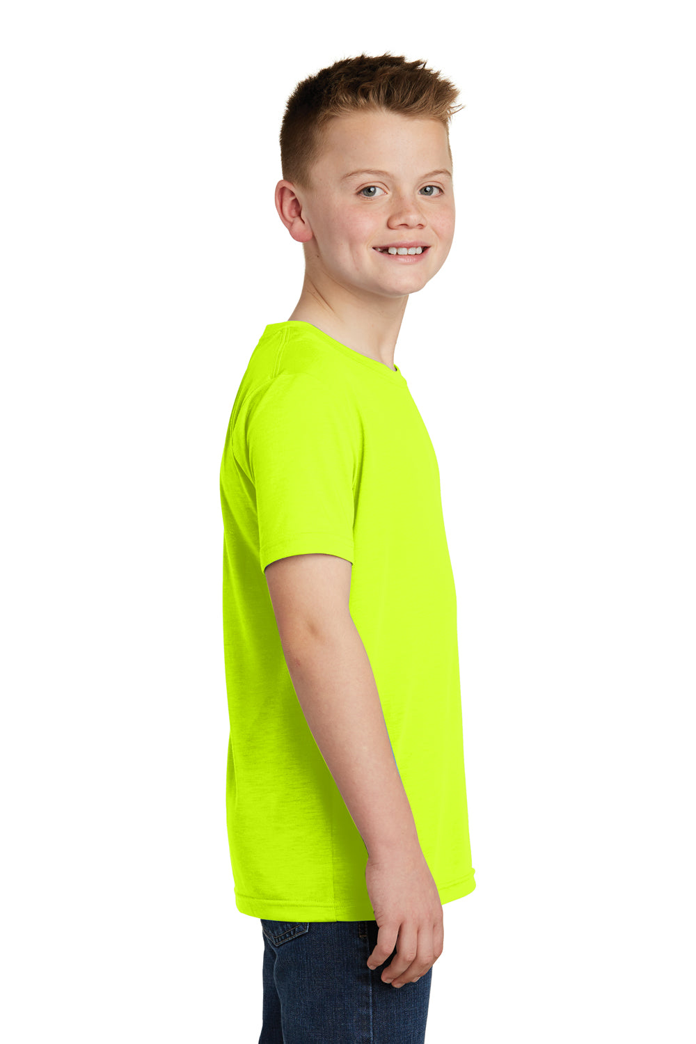 Sport-Tek YST450 Youth Competitor Moisture Wicking Short Sleeve Crewneck T-Shirt Neon Yellow Side