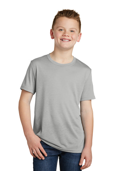 Sport-Tek YST450 Youth Competitor Moisture Wicking Short Sleeve Crewneck T-Shirt Silver Grey Front