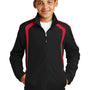Sport-Tek Youth Water Resistant Full Zip Jacket - Black/True Red