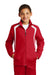 Sport-Tek YST60 Youth Water Resistant Full Zip Jacket Red/White Front