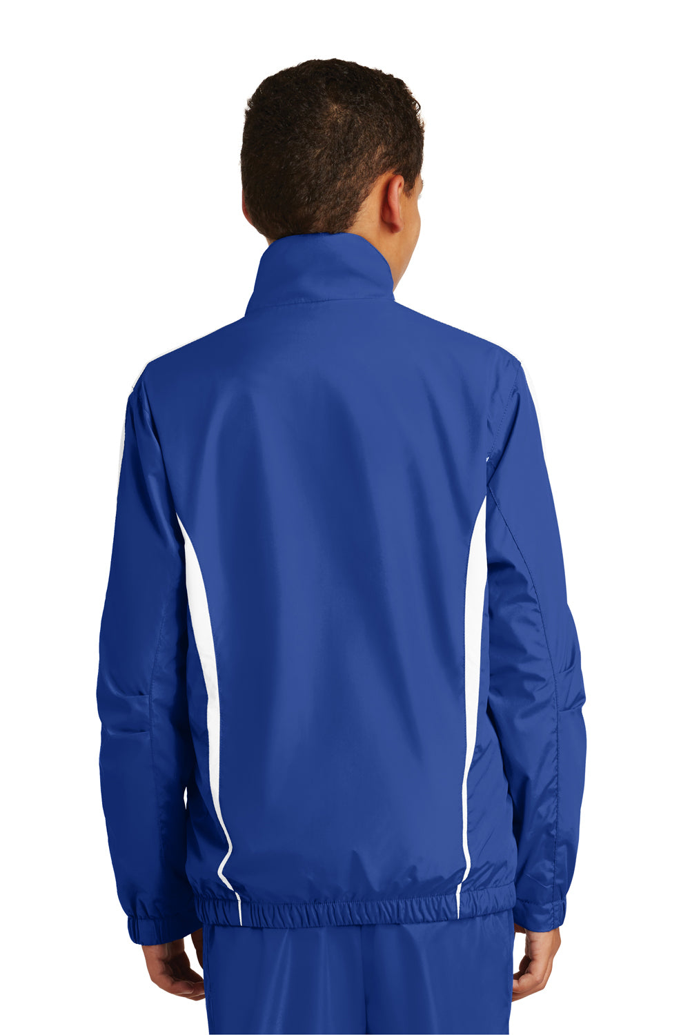 Sport-Tek YST60 Youth Water Resistant Full Zip Jacket Royal Blue/White Back