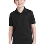 Sport-Tek Youth RacerMesh Moisture Wicking Short Sleeve Polo Shirt - Black