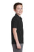 Sport-Tek YST640 Youth RacerMesh Moisture Wicking Short Sleeve Polo Shirt Black Side